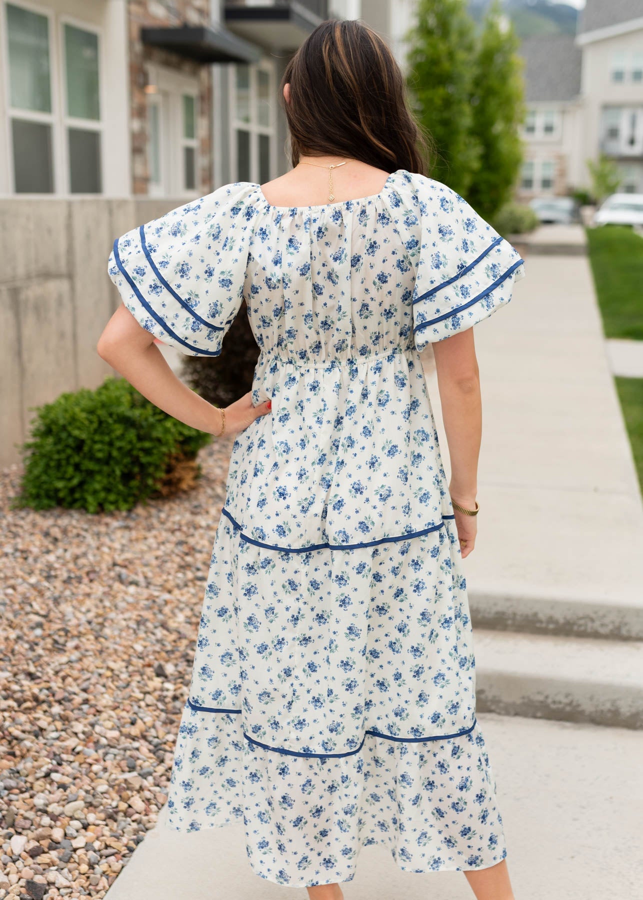 Irene Cream Floral Pattern Dress
