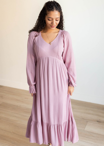 Isabelle Mauve Ruffle Dress