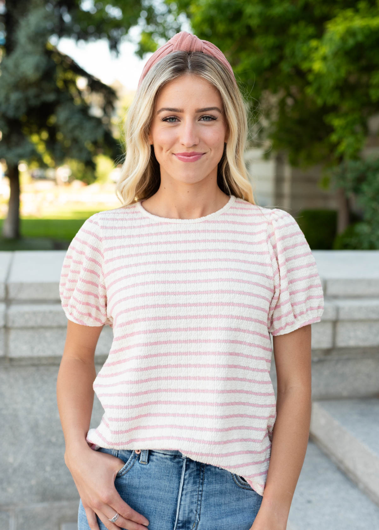 Isla Pink Stripe Top