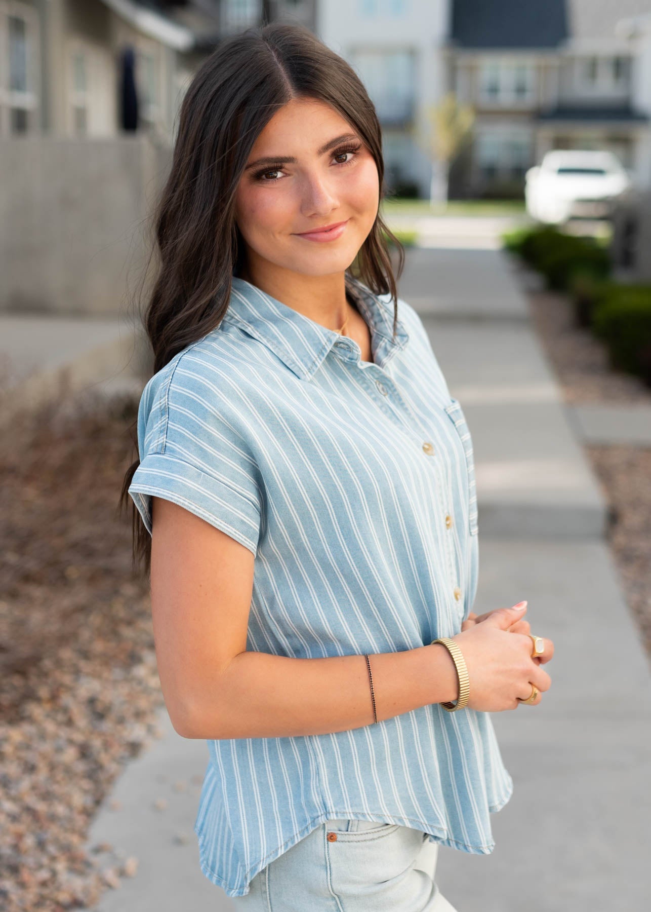 Ivey Chambray Striped Top