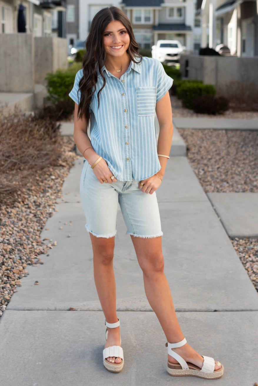 Ivey Chambray Striped Top
