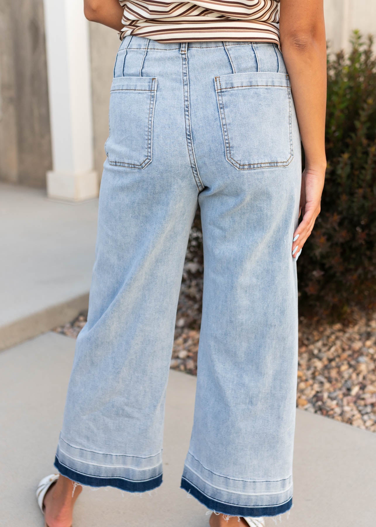 Ivie Light Denim Raw Hem Pants
