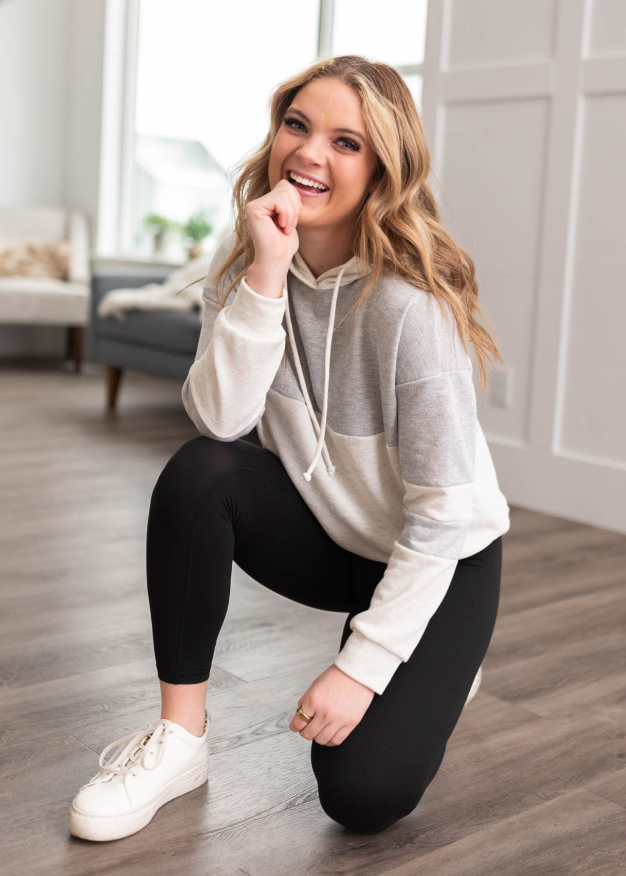 Iyanna Grey Block Hoodie