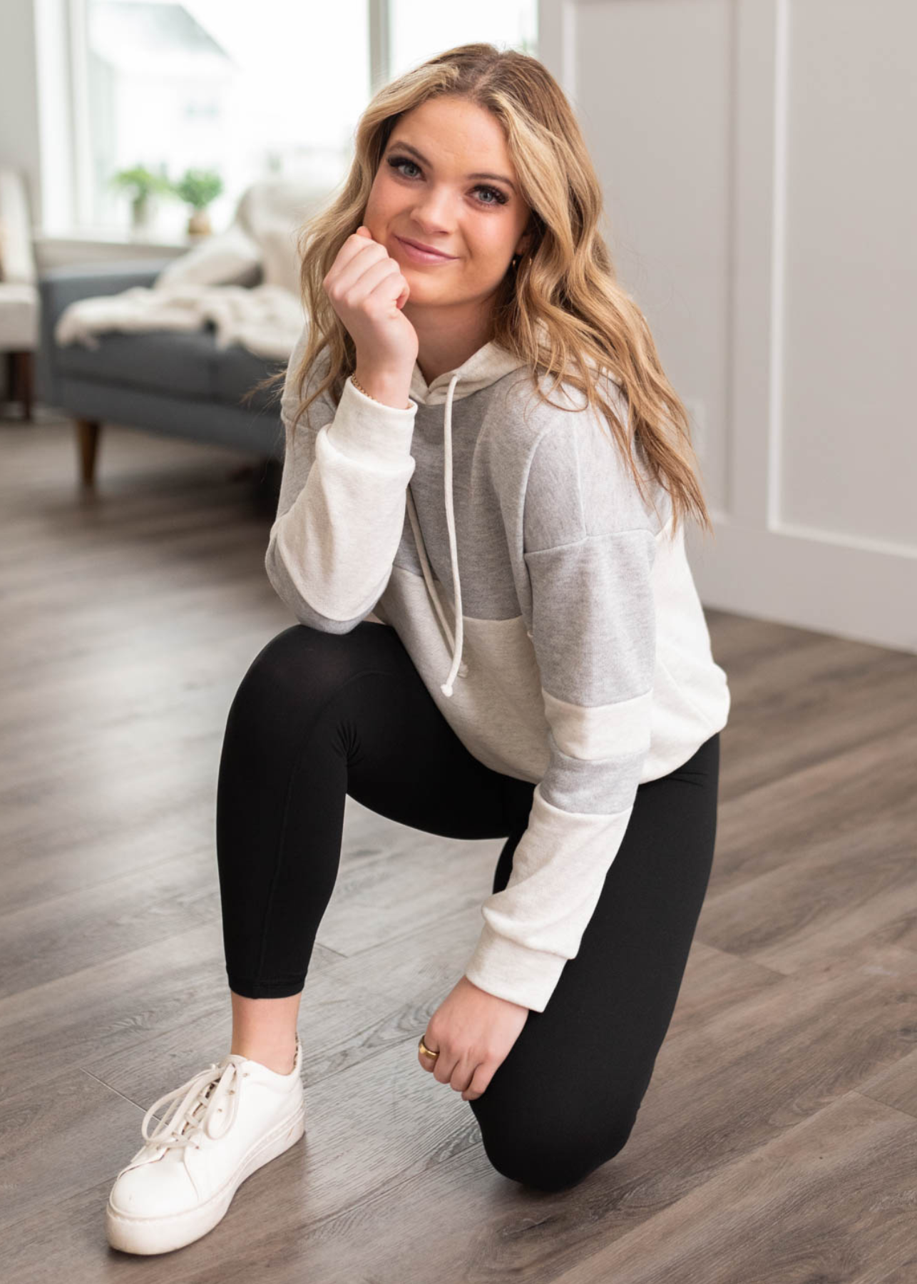 Iyanna Grey Block Hoodie