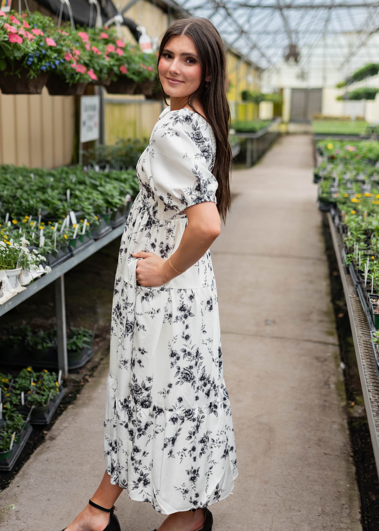 Izzie Ivory Floral Tiered Dress