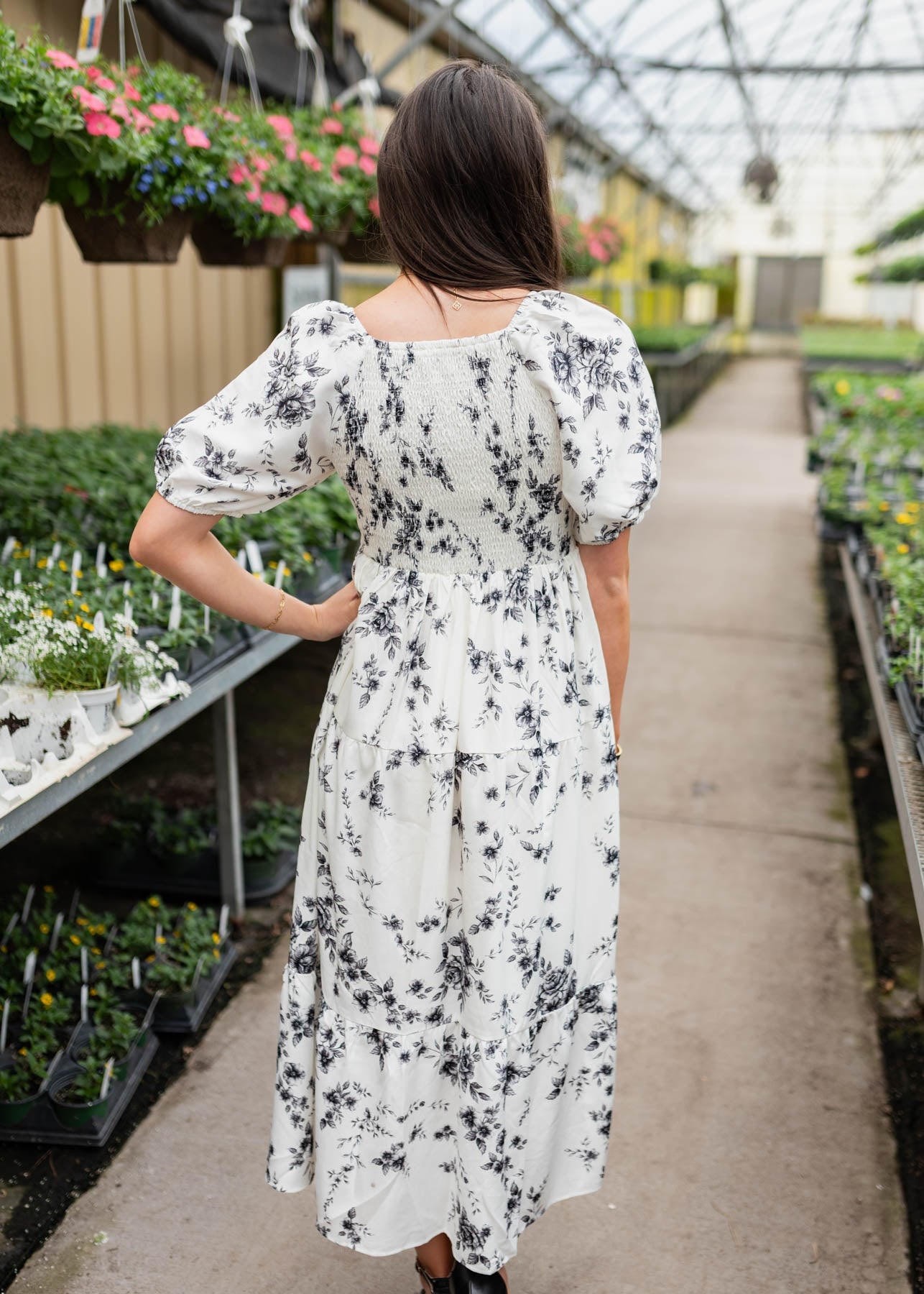 Izzie Ivory Floral Tiered Dress