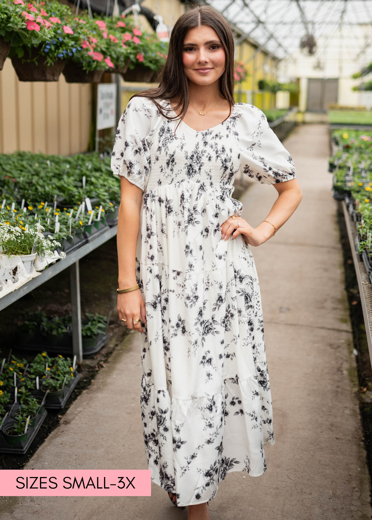 Izzie Ivory Floral Tiered Dress