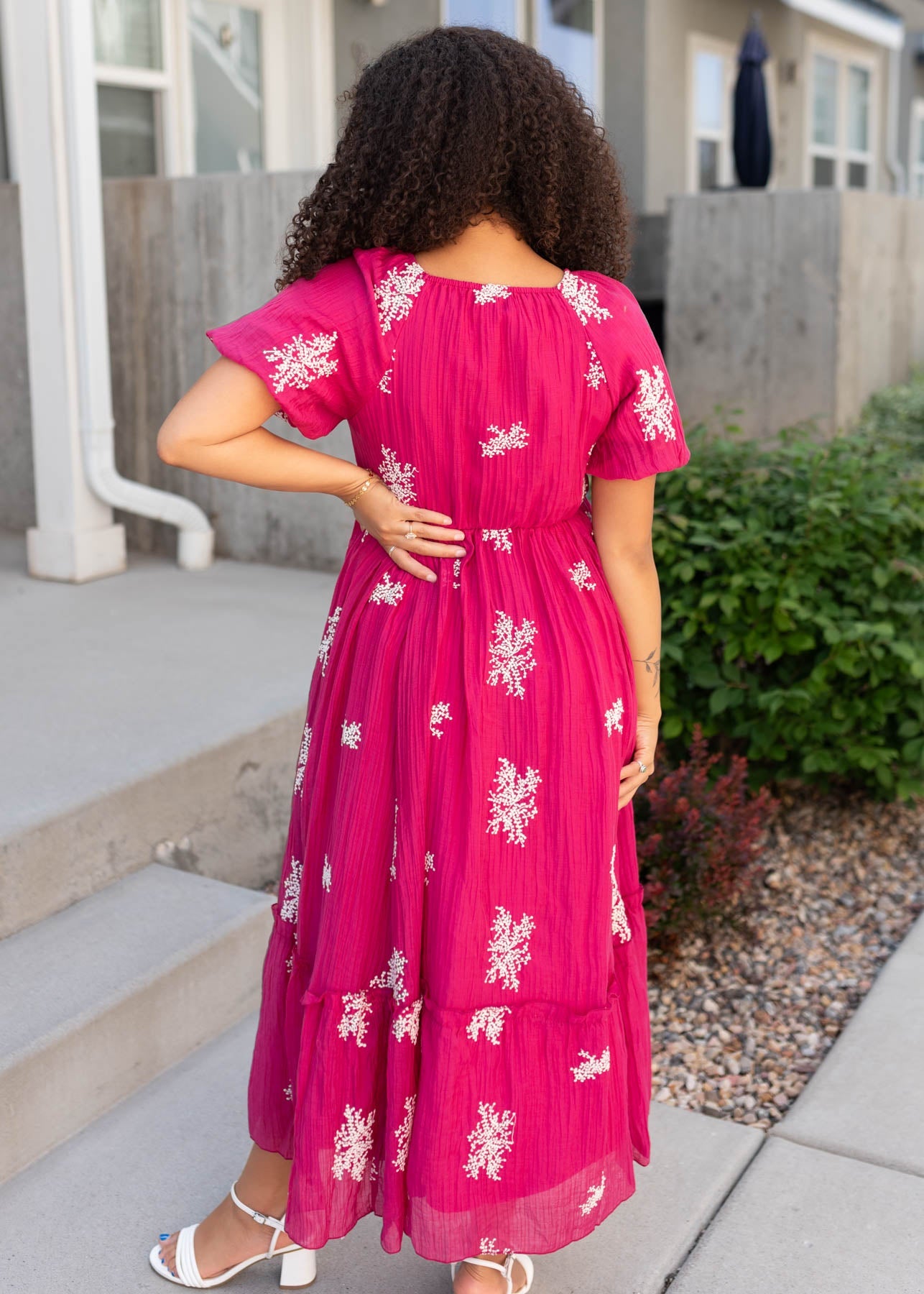 Jacie Fuchsia Embroidered Dress