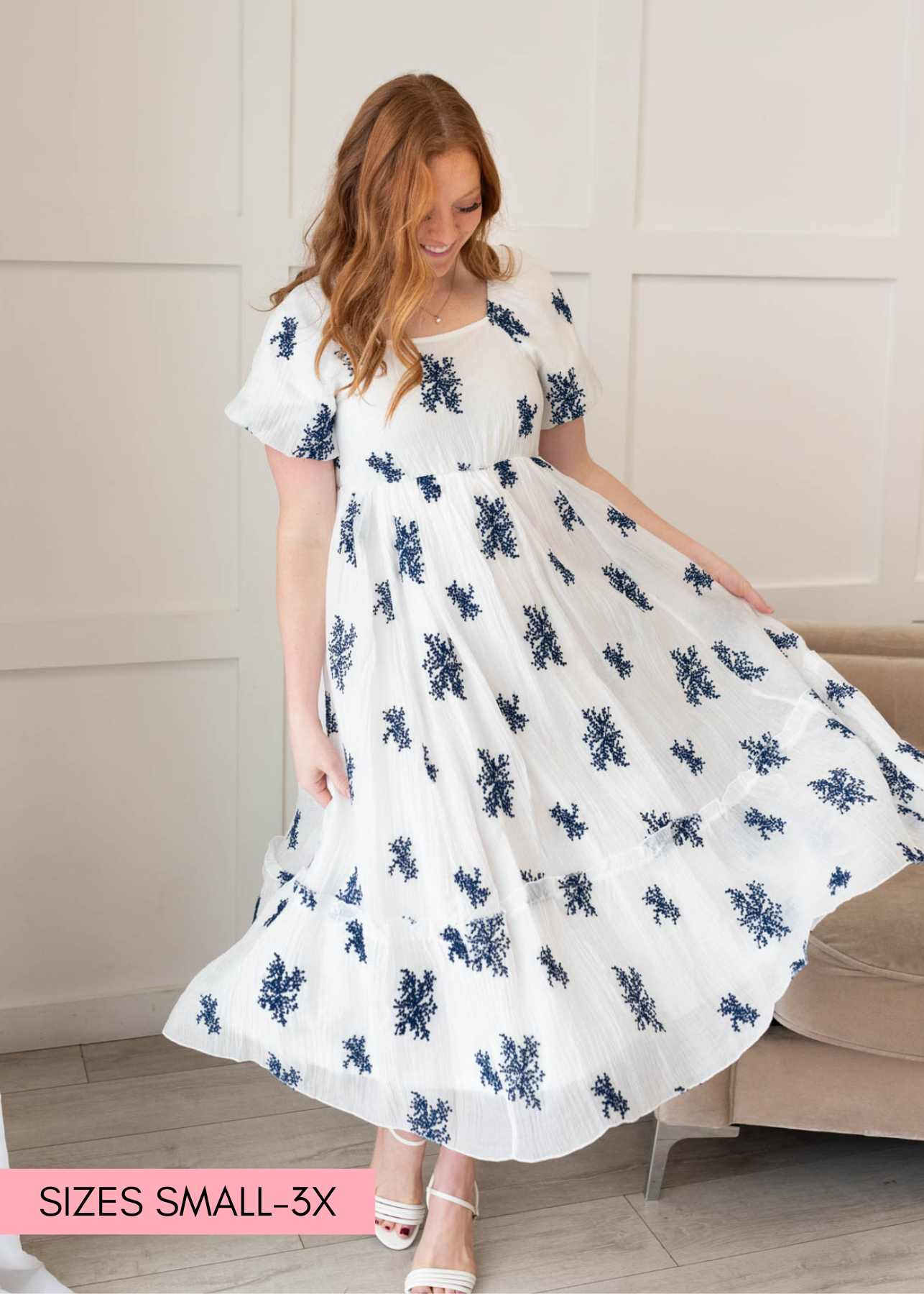 Jacie Ivory Embroidered Dress