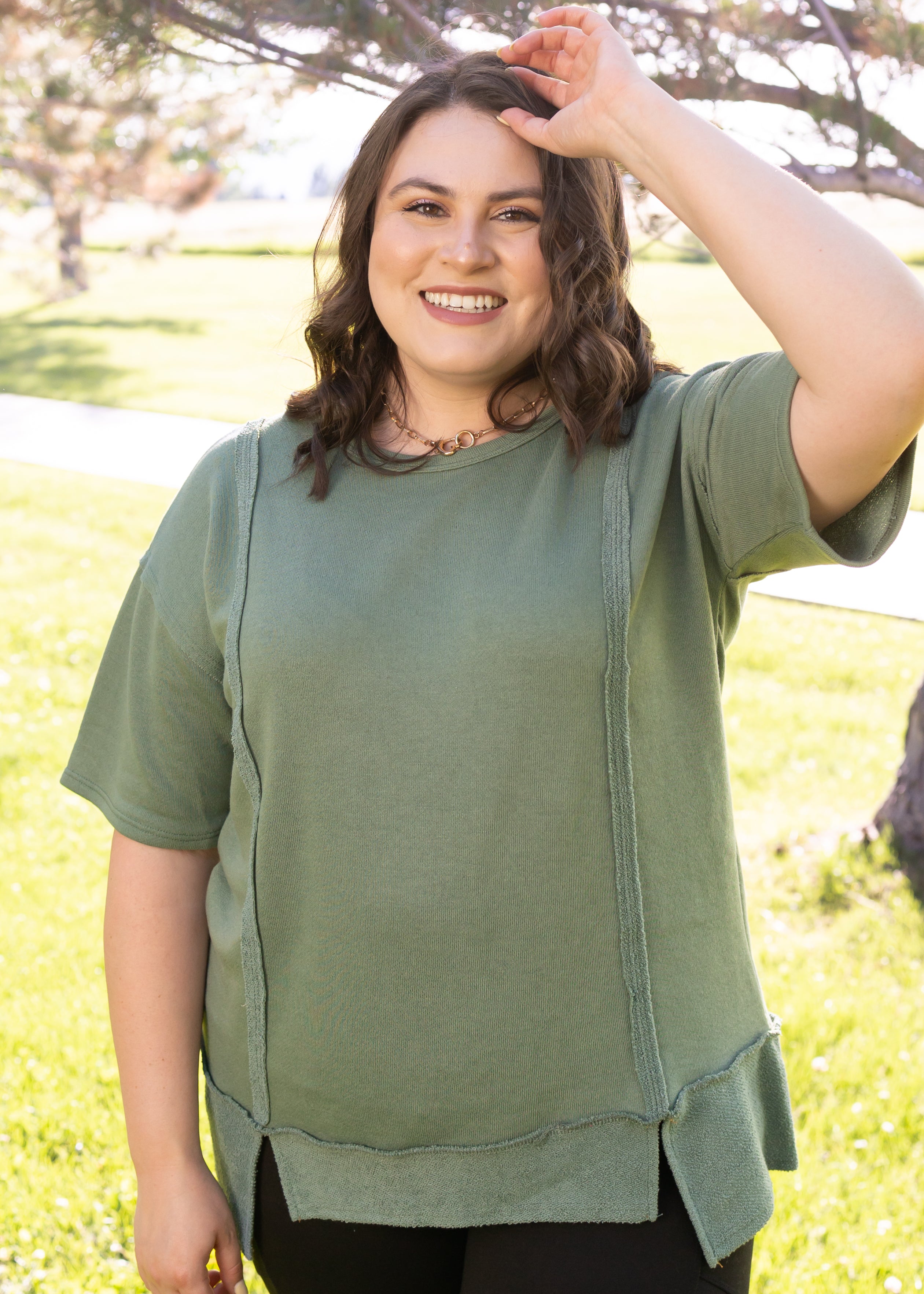 Jacqueline Olive Top