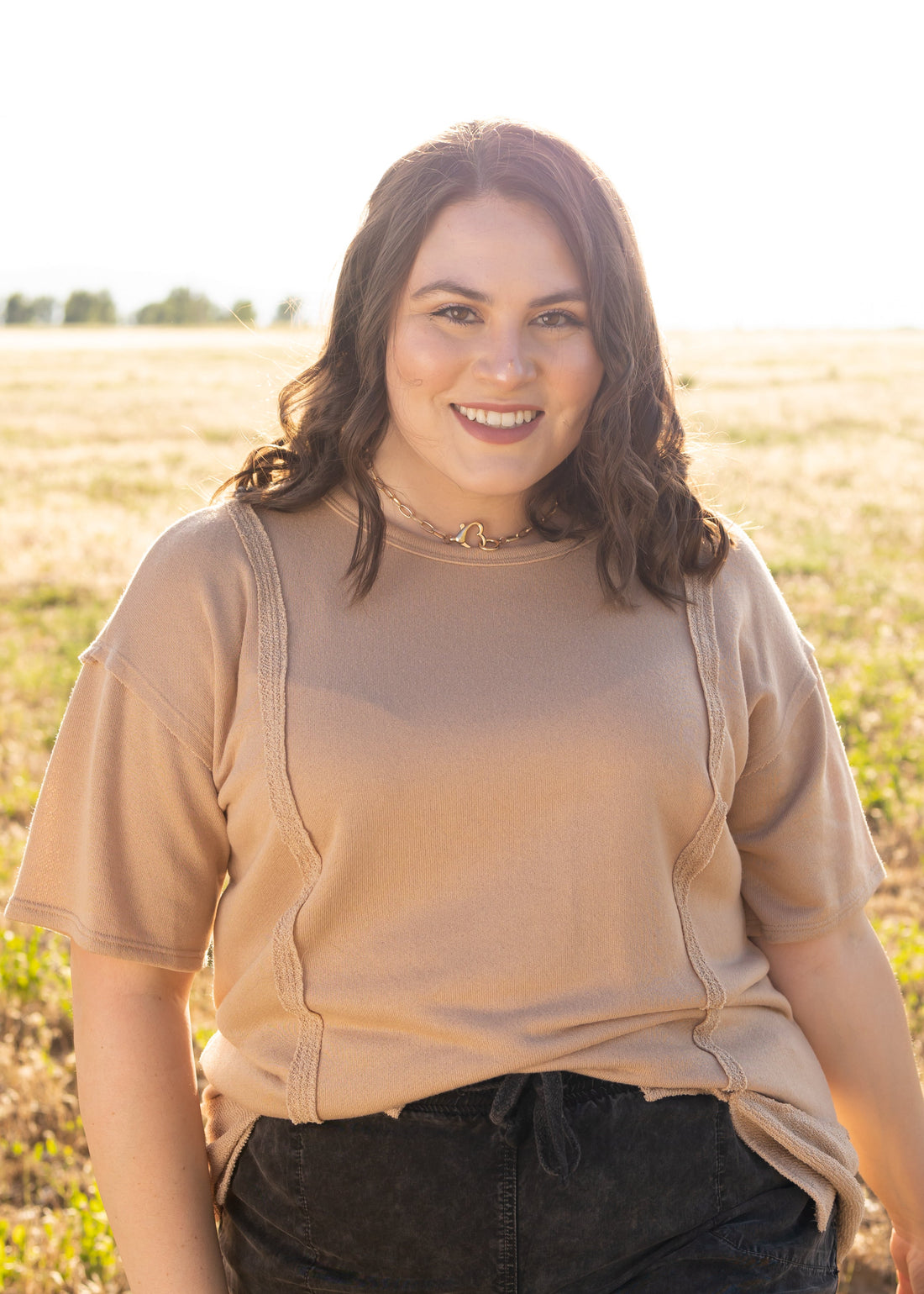 Jacqueline Taupe Top