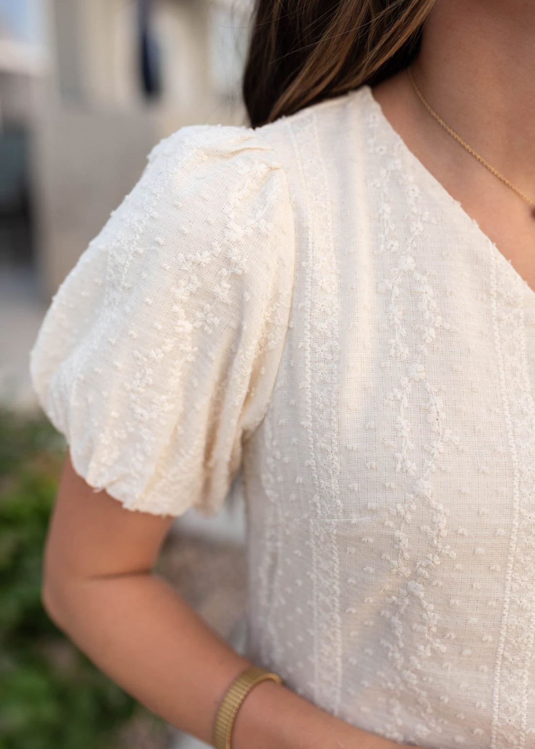 Jana Cream Embroidered Dress
