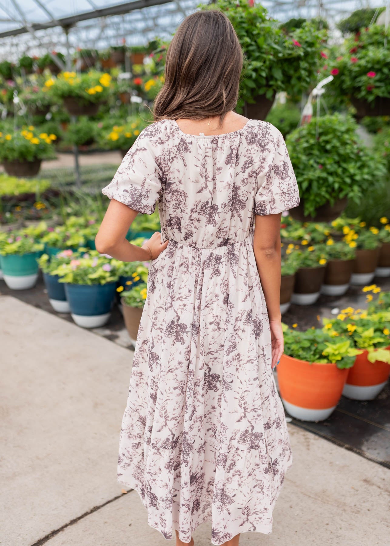 Janae Cream Floral Smocked Dress
