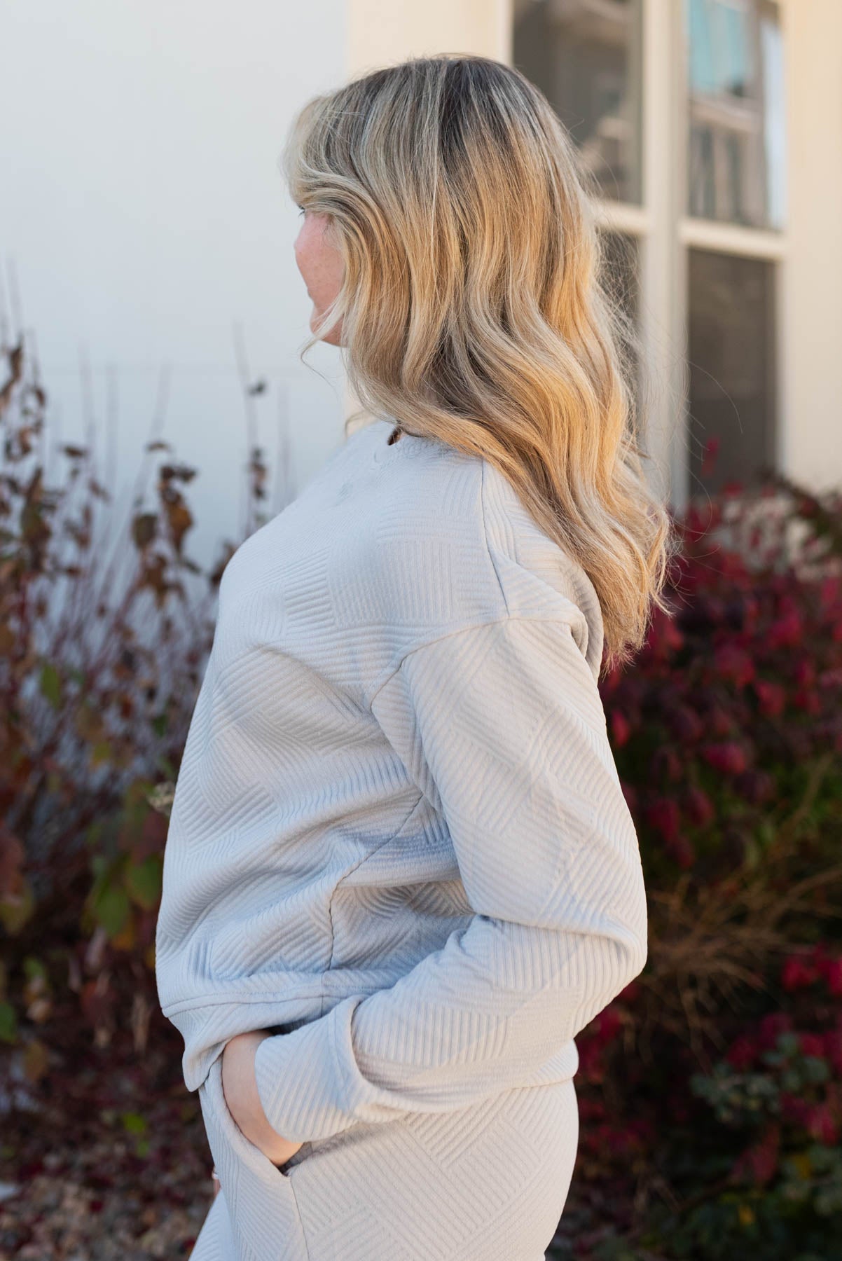 Janie Grey Textured Lounge Set
