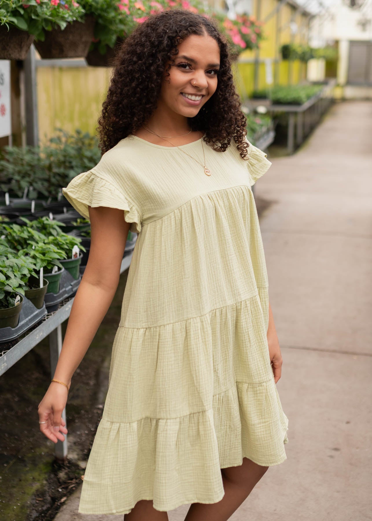 Janie Spring Green Mini Dress