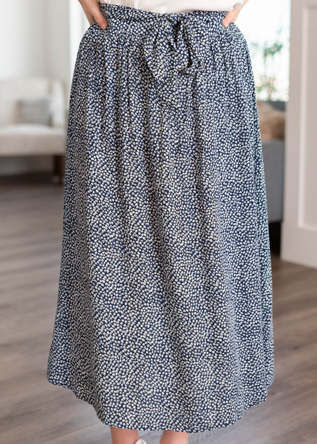 Janna Navy Pattern Skirt