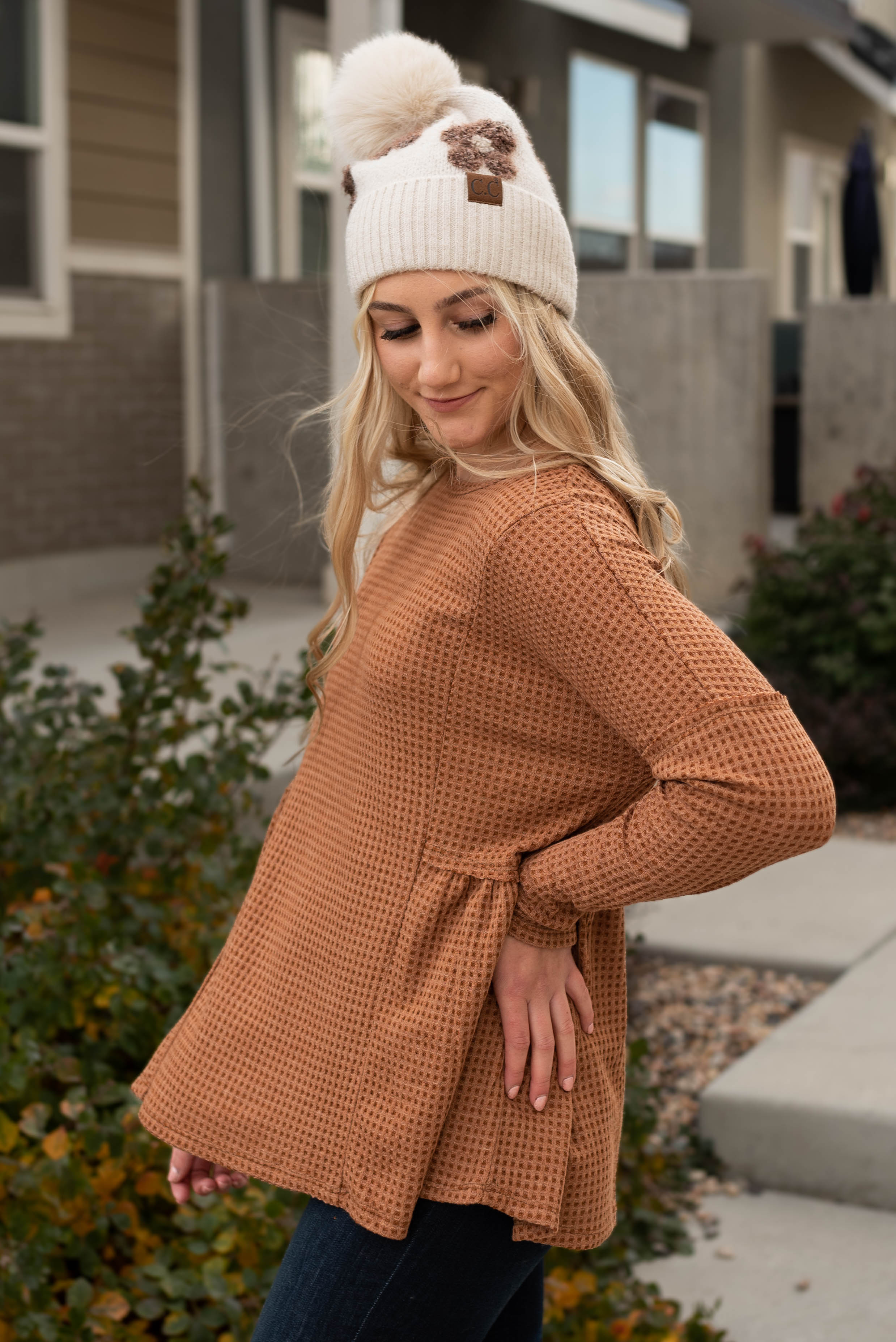 Jannae Brown Textured Top