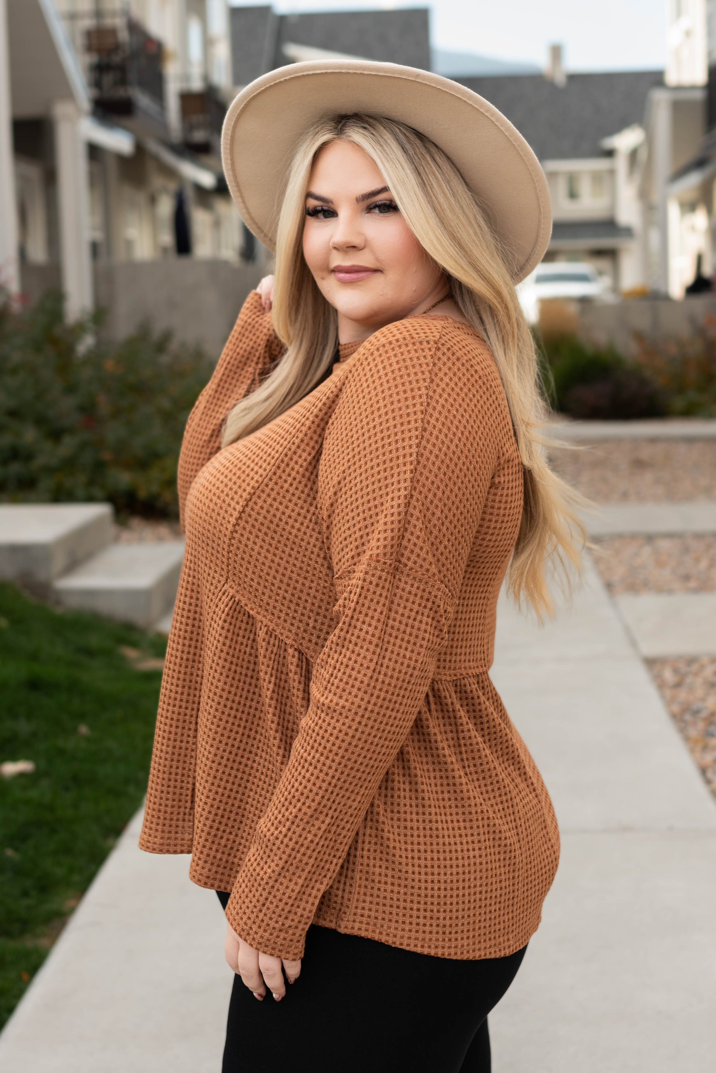 Jannae Brown Textured Top