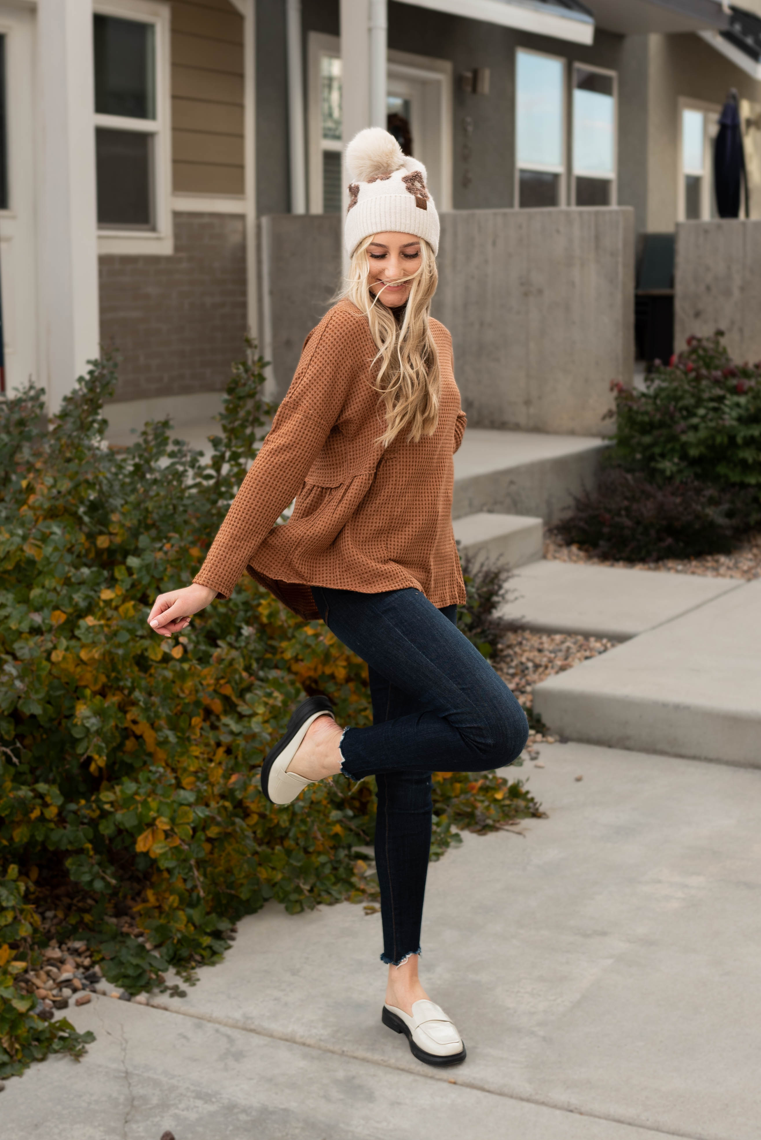 Jannae Brown Textured Top