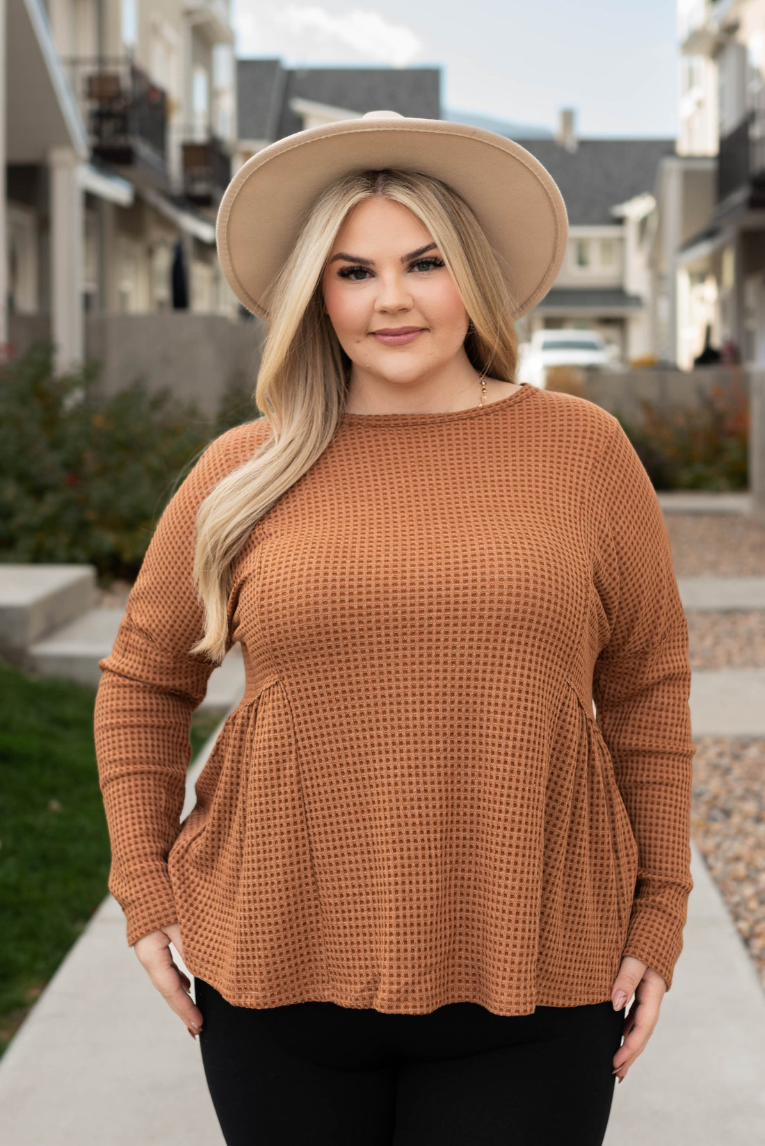 Jannae Brown Textured Top