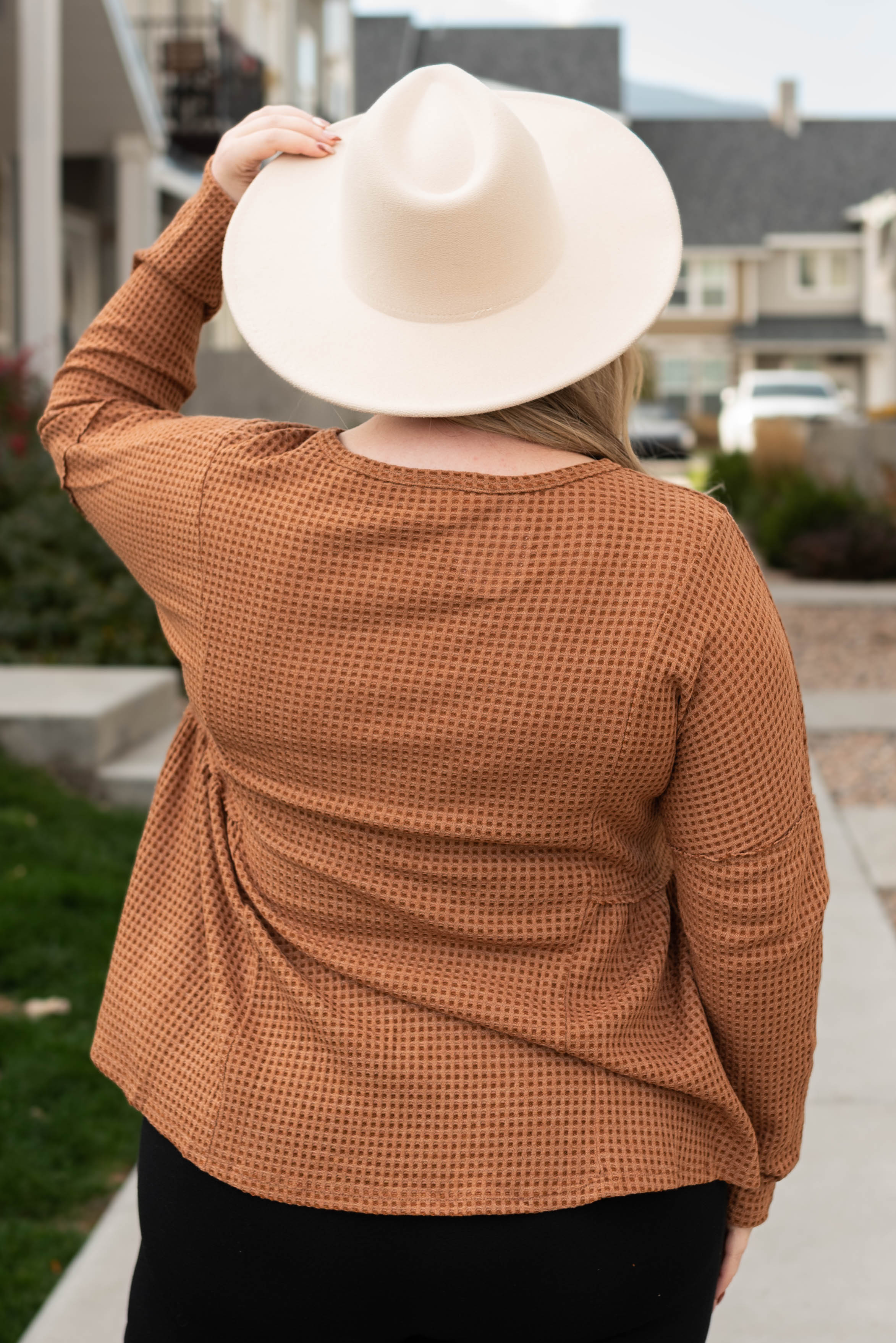 Jannae Brown Textured Top