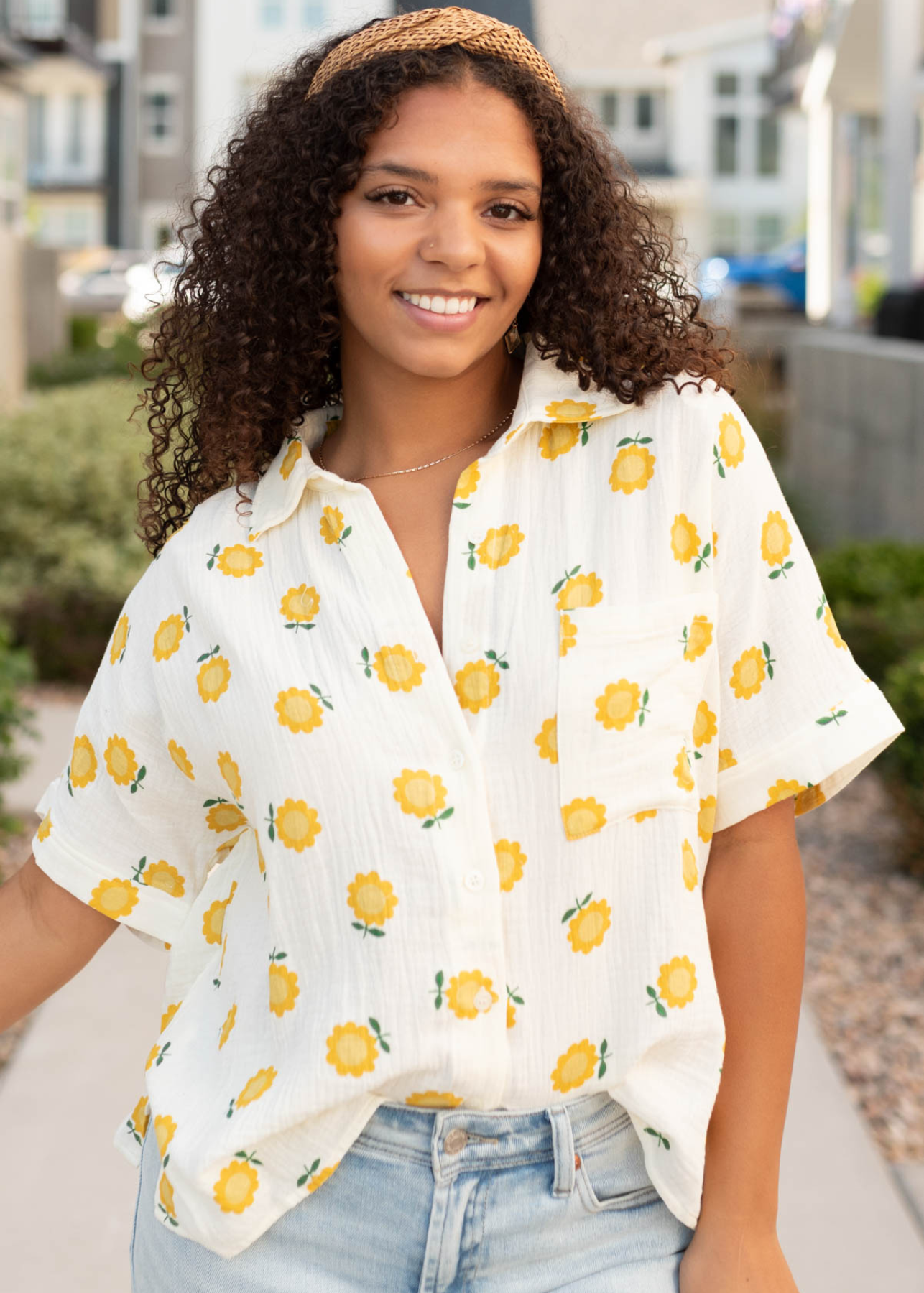 Jasmin Ivory Gold Floral Top