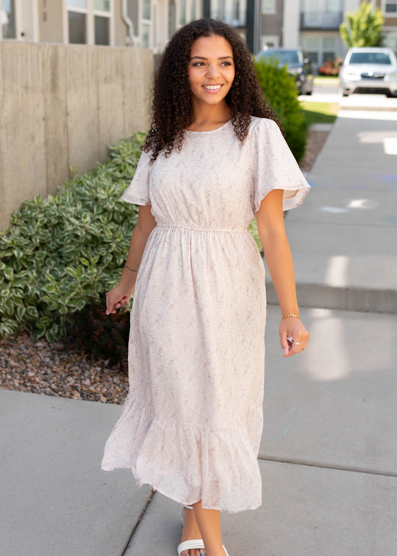 Jasmine Beige Floral Dress