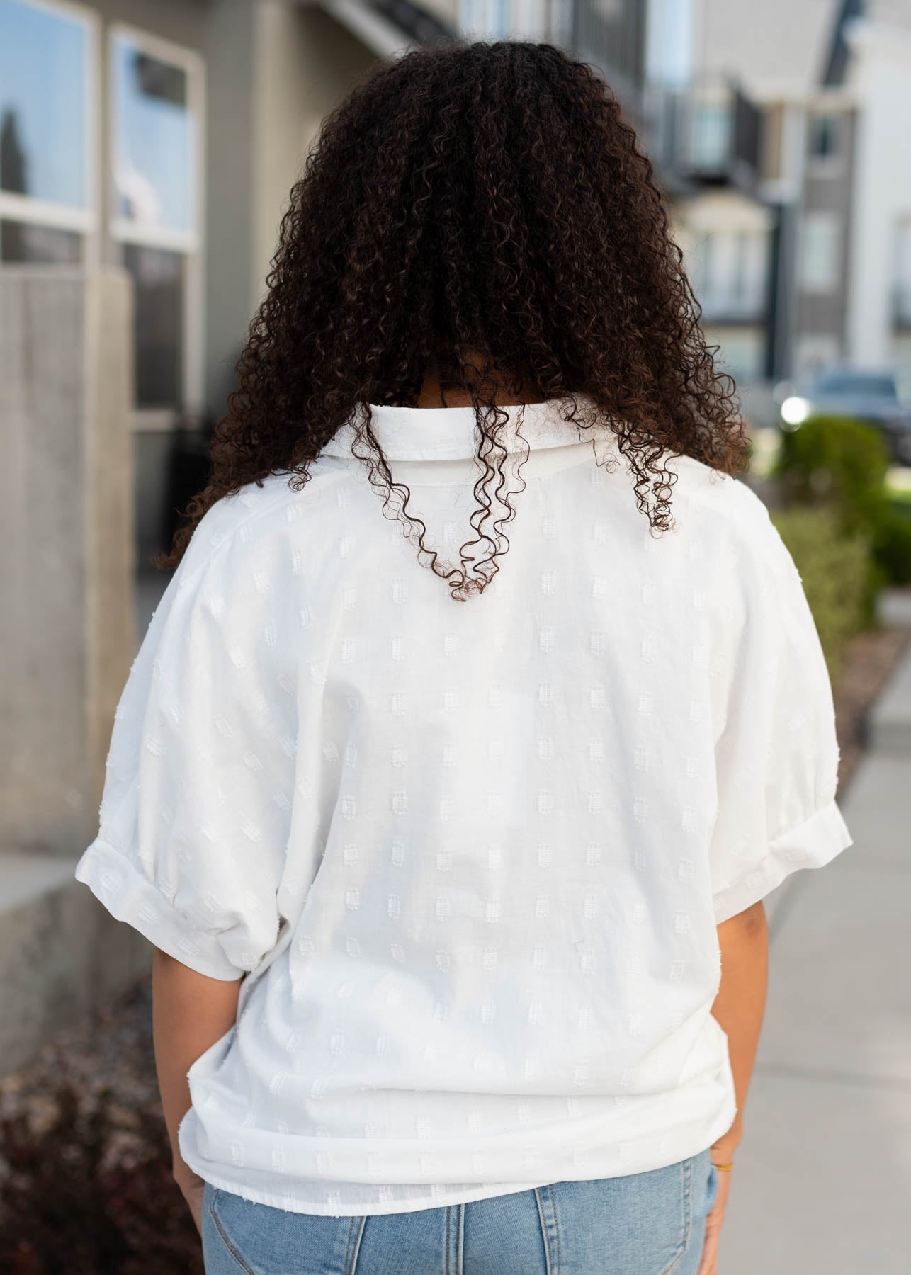 Jayci White Button Down Top