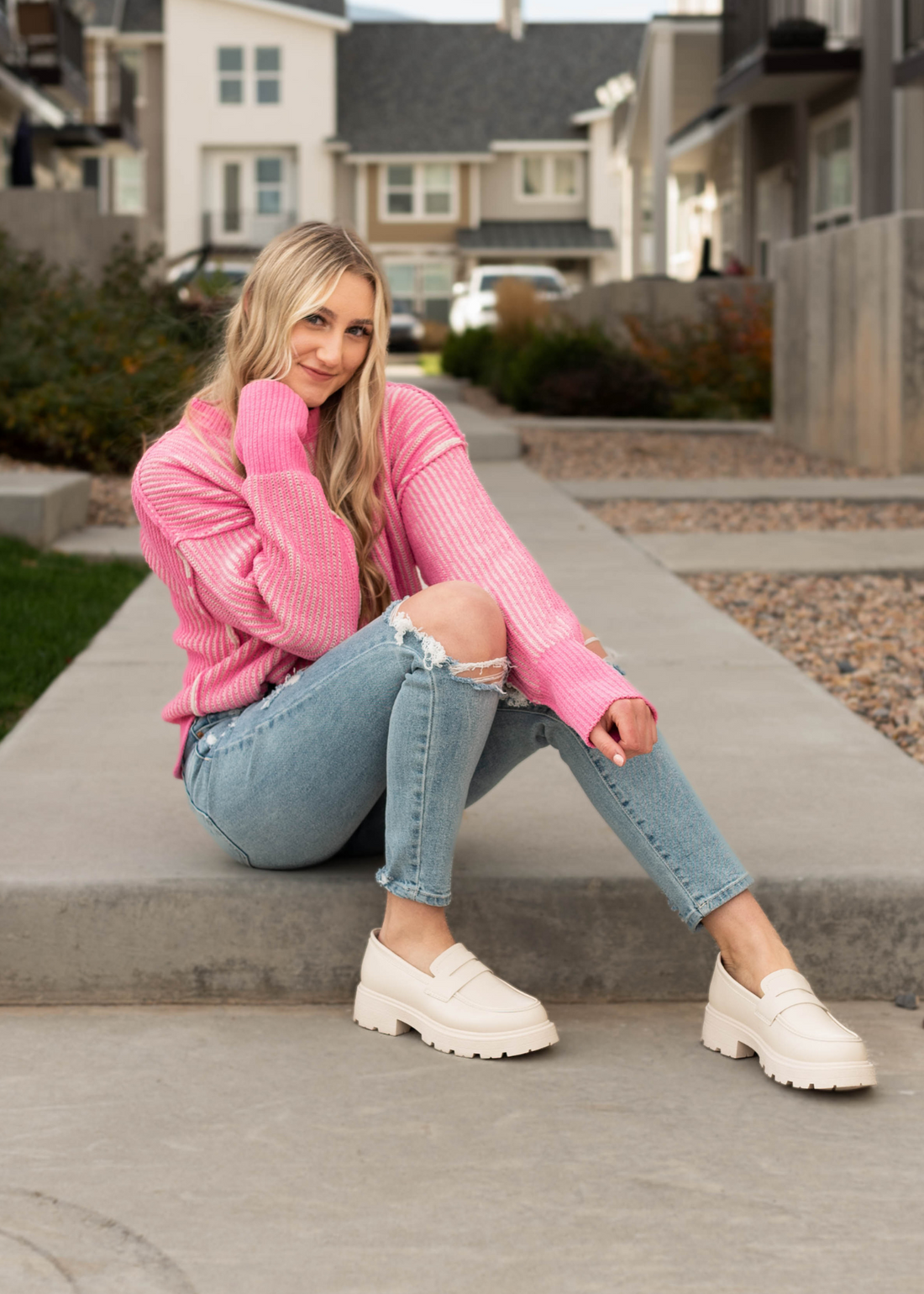 Jayda Pink Knit Sweater