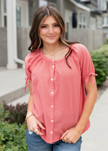 Jaydie Red Gingham Top