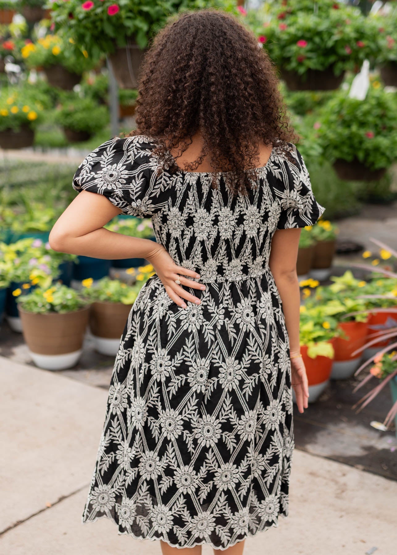 Jaylene Black Embroidered Dress