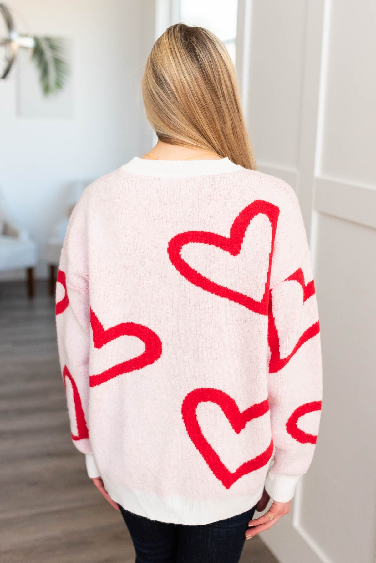 Jaylie Red Heart Sweater