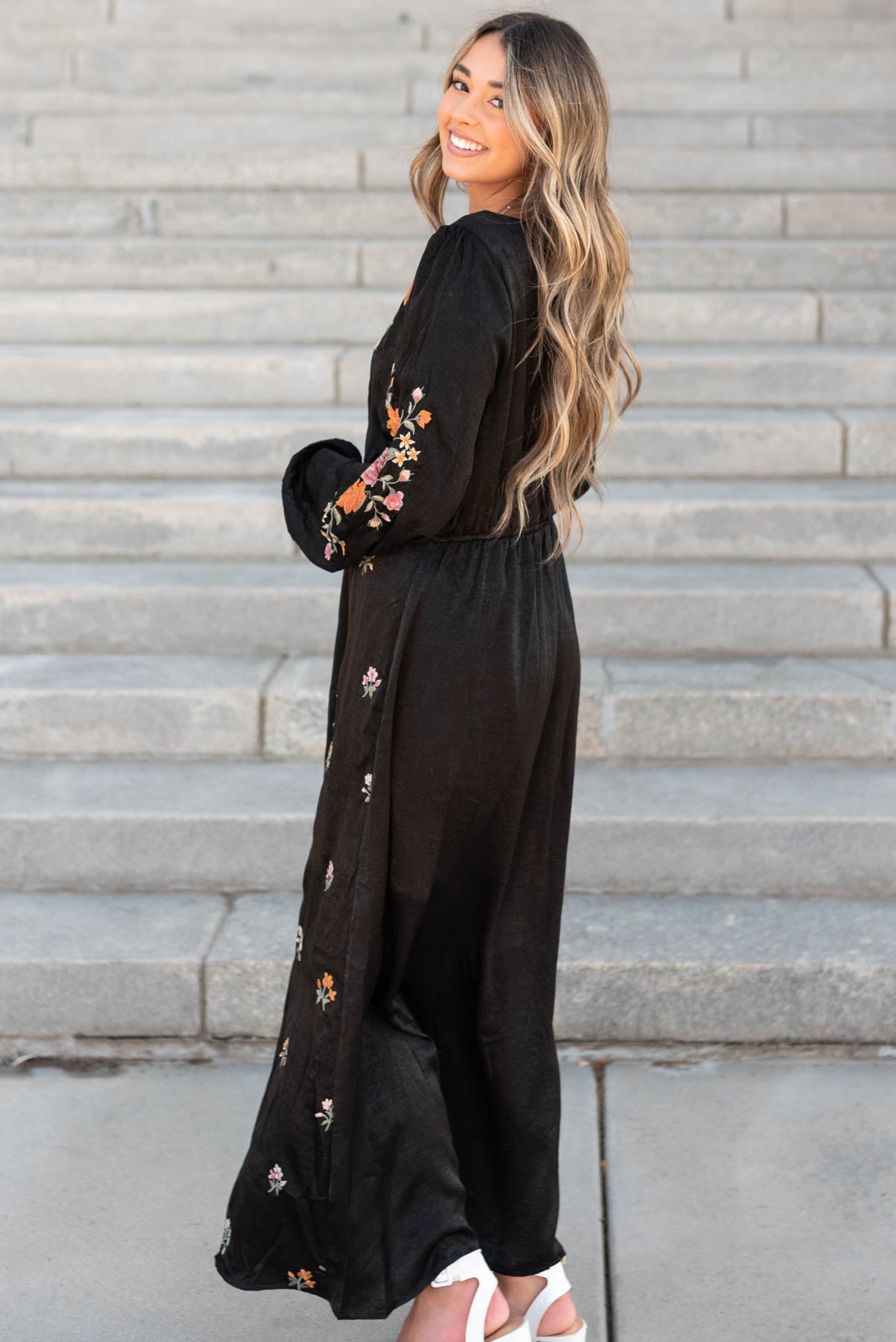 Jayne Black Floral Dress