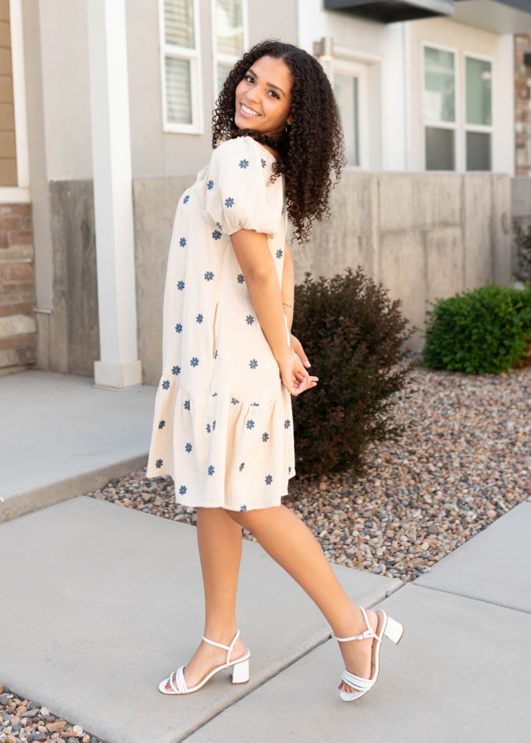 Jenelle Natural Embroidered Dress