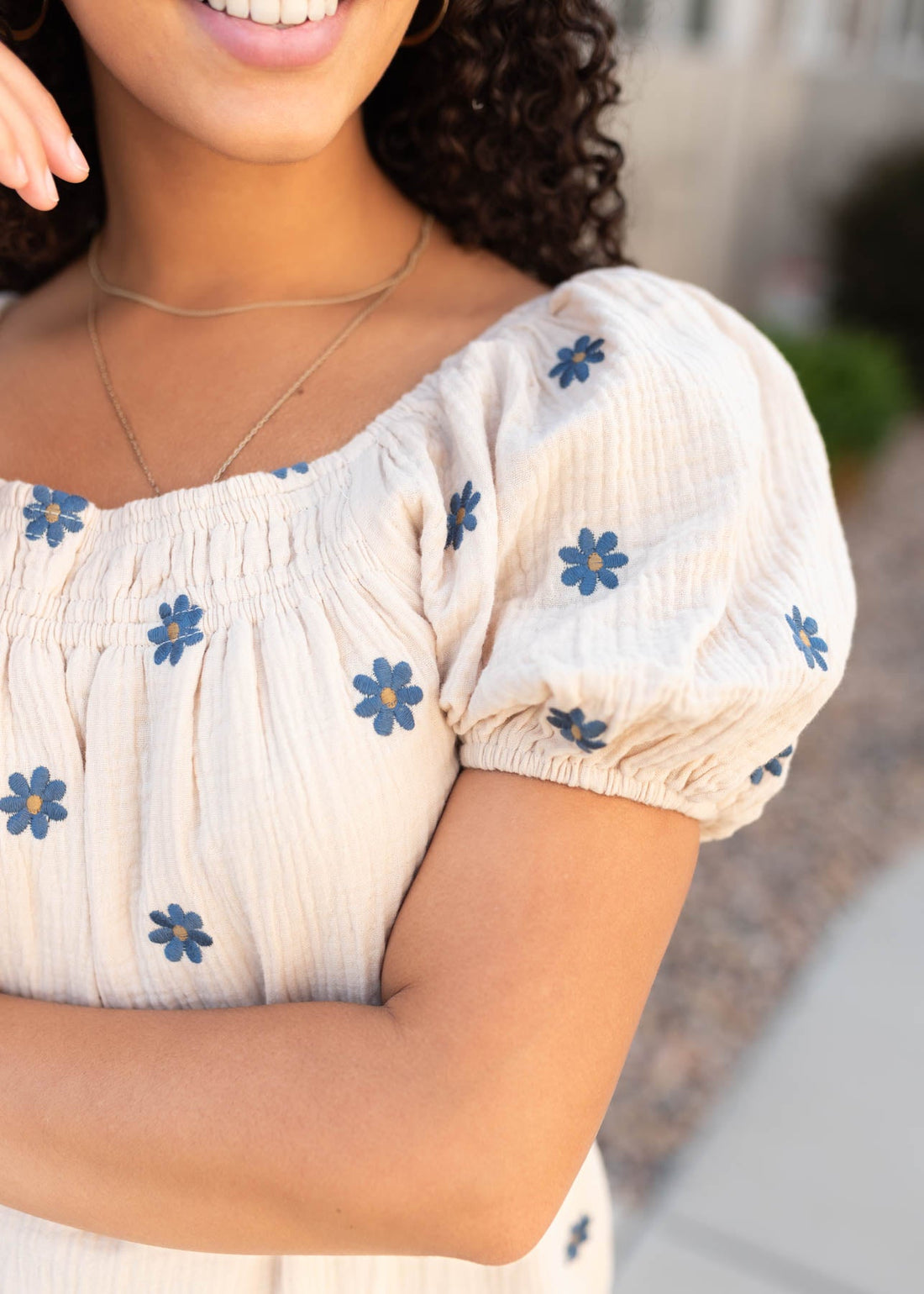 Jenelle Natural Embroidered Dress