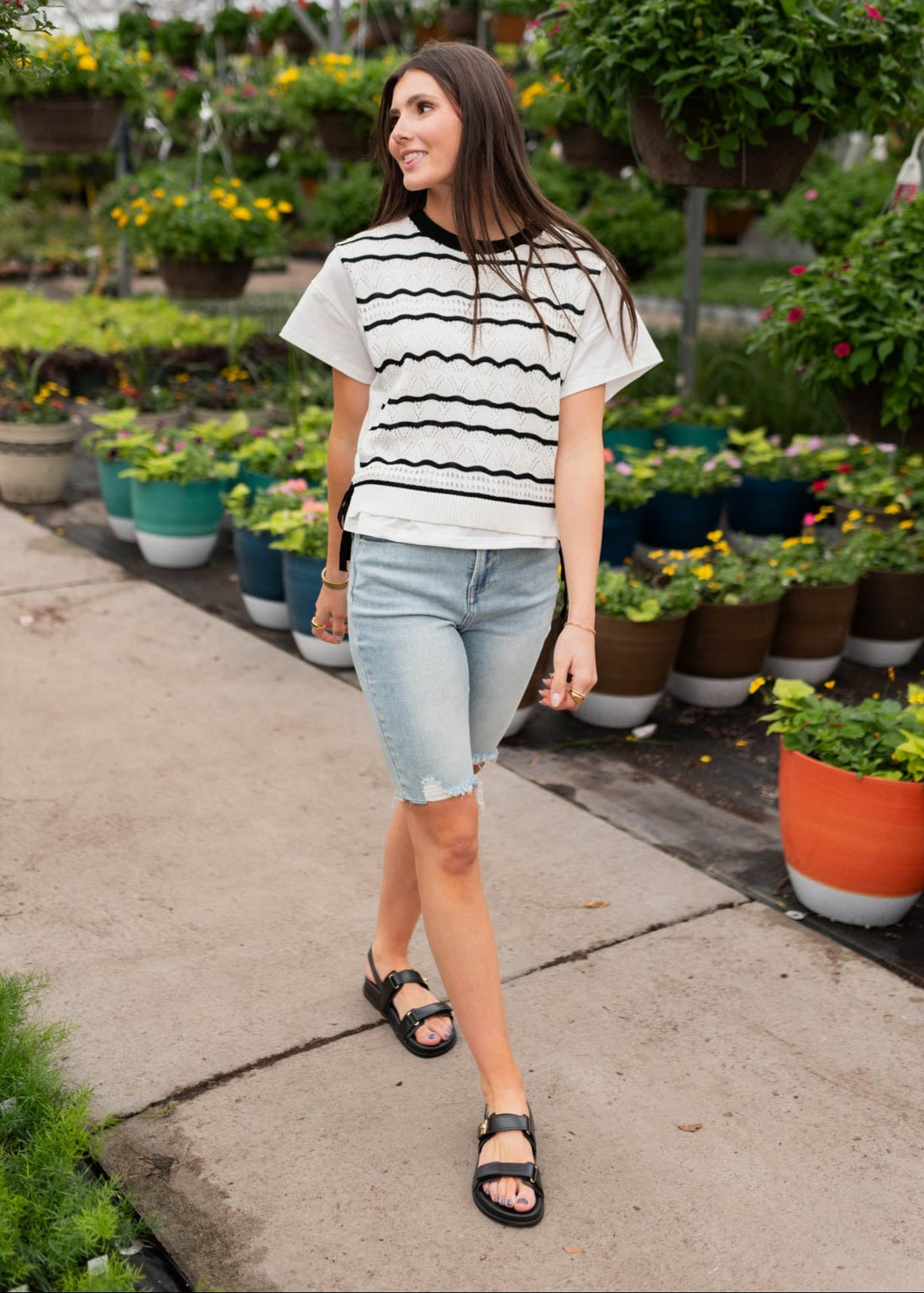Jennie Striped Crochet Top