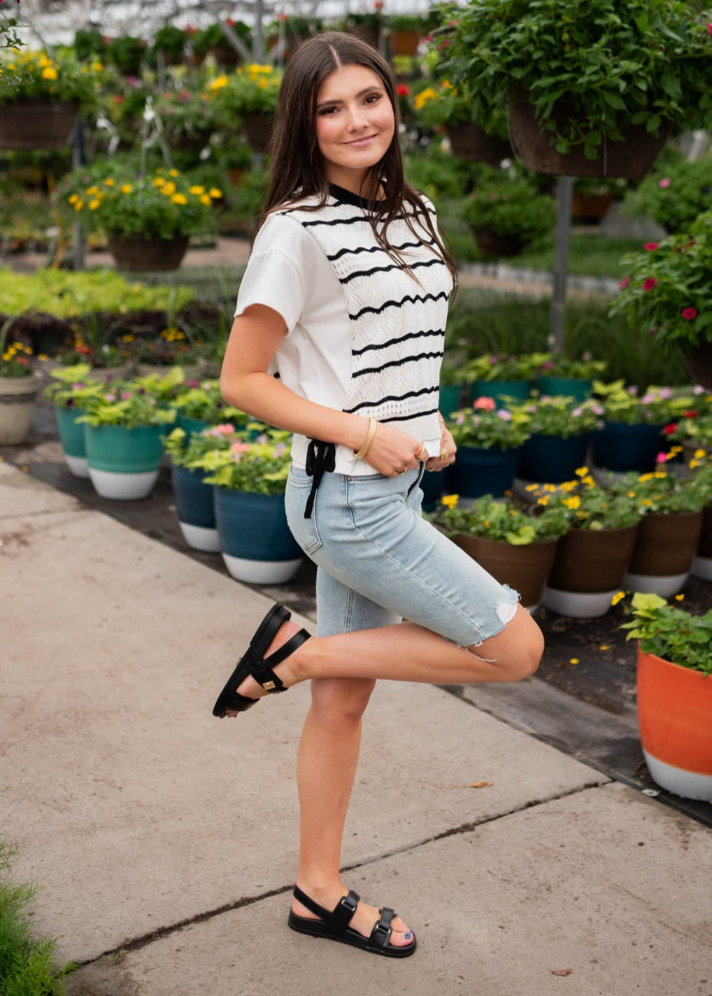 Jennie Striped Crochet Top