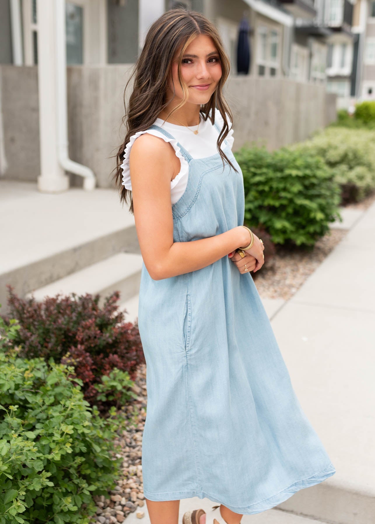 Jessica Chambray Strap Dress