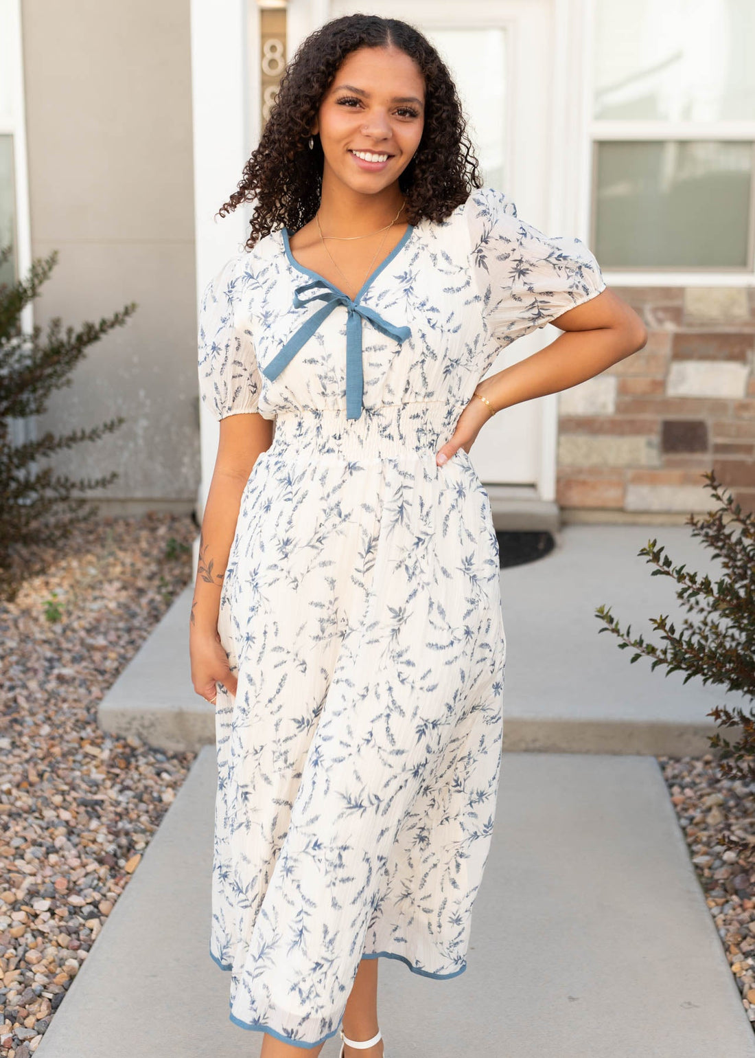 Jillian Cream Floral Dress