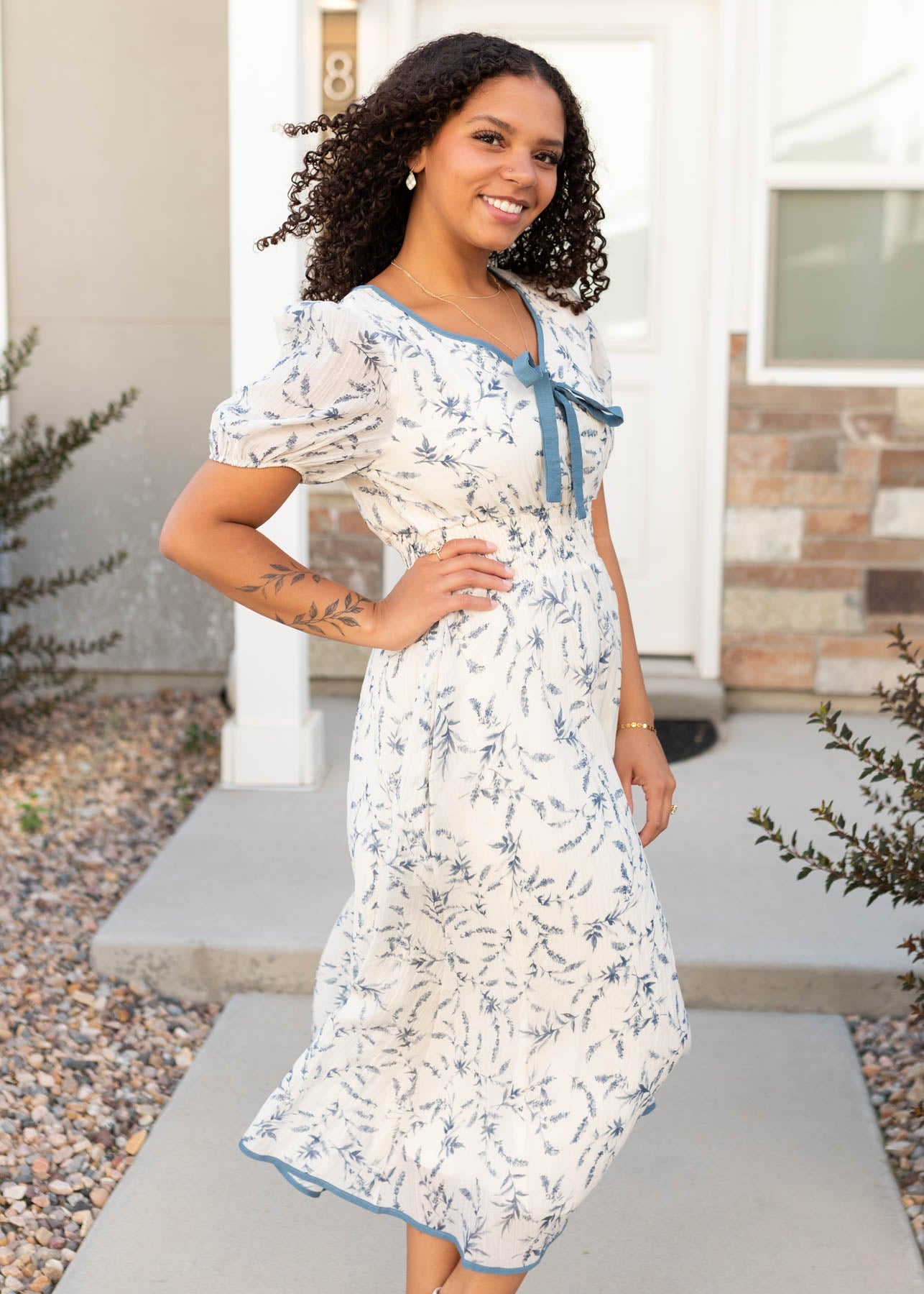 Jillian Cream Floral Dress
