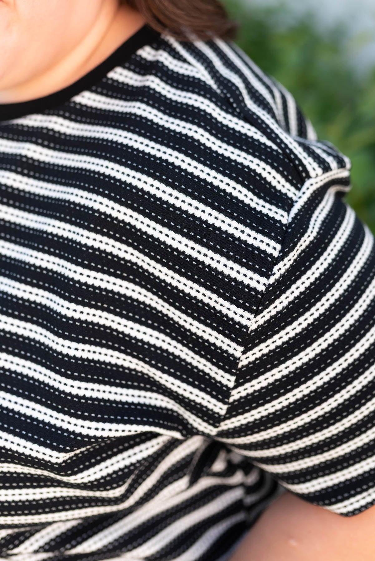 Joanelle Black Striped T-Shirt Dress
