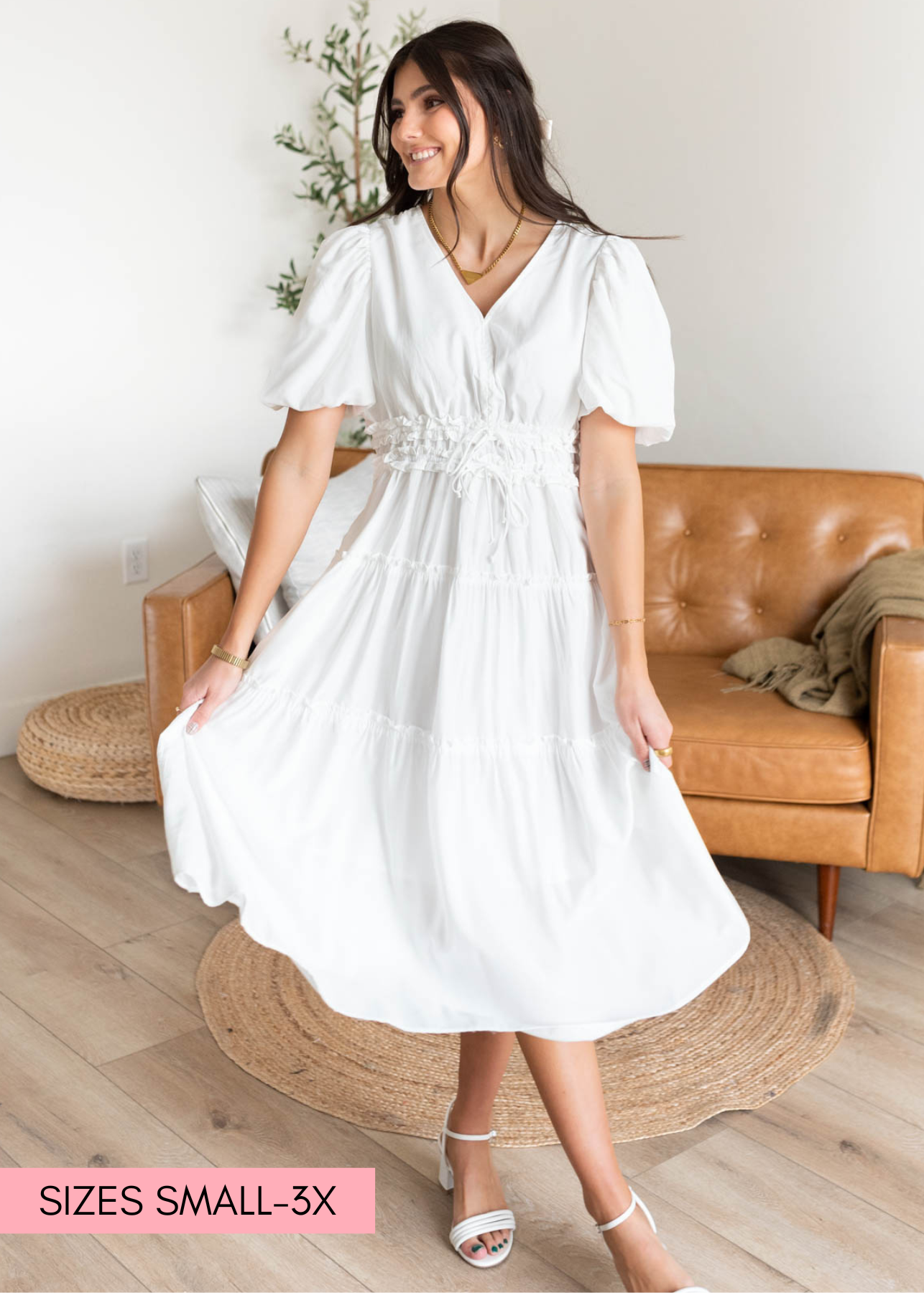Joanne Ivory V Neck Dress