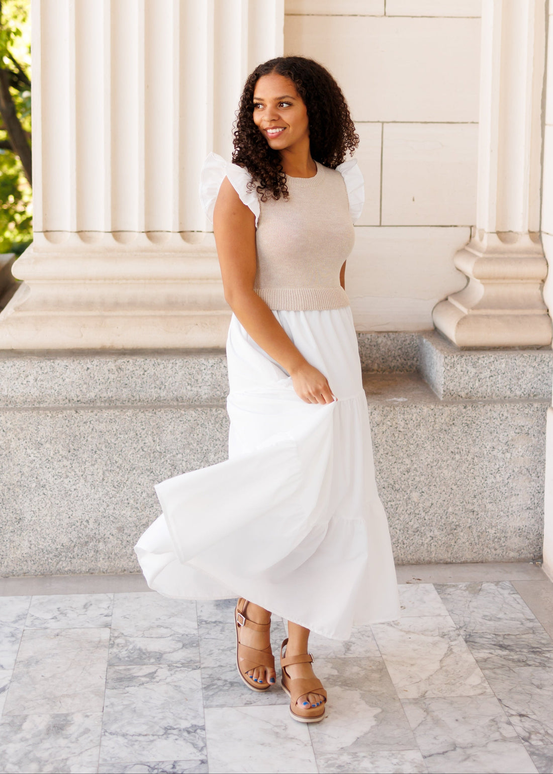 Jody White Sweater Vest Dress