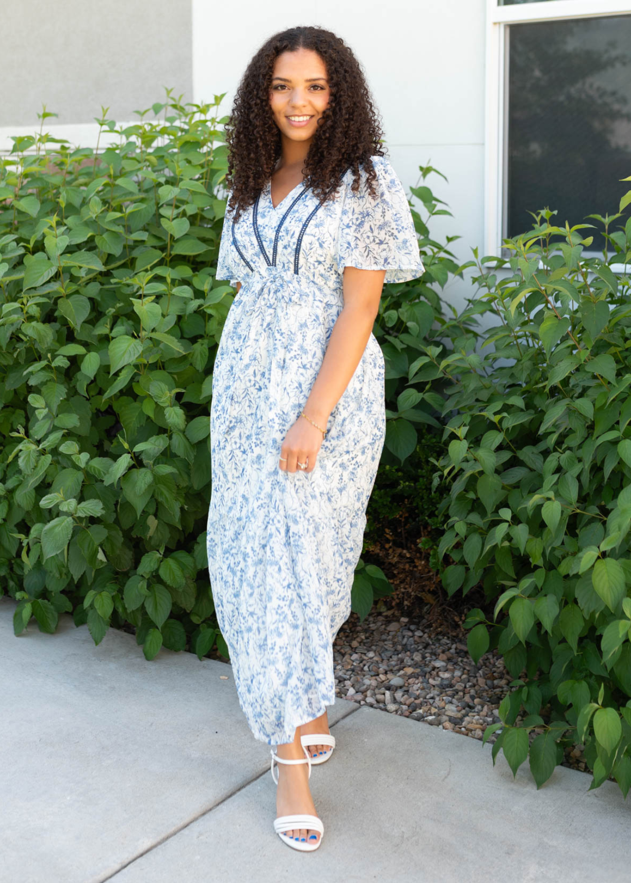 Jolanda Blue Floral Dress