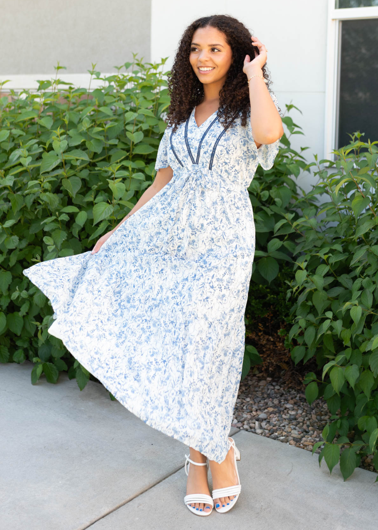 Jolanda Blue Floral Dress