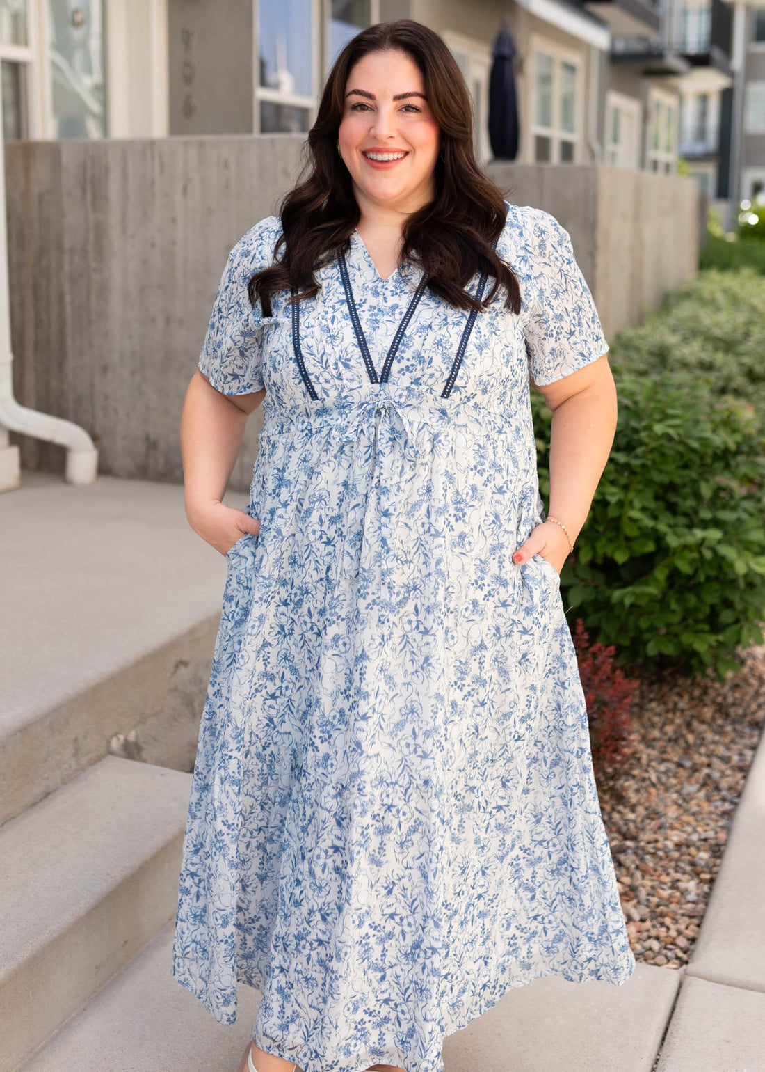 Jolanda Blue Floral Dress