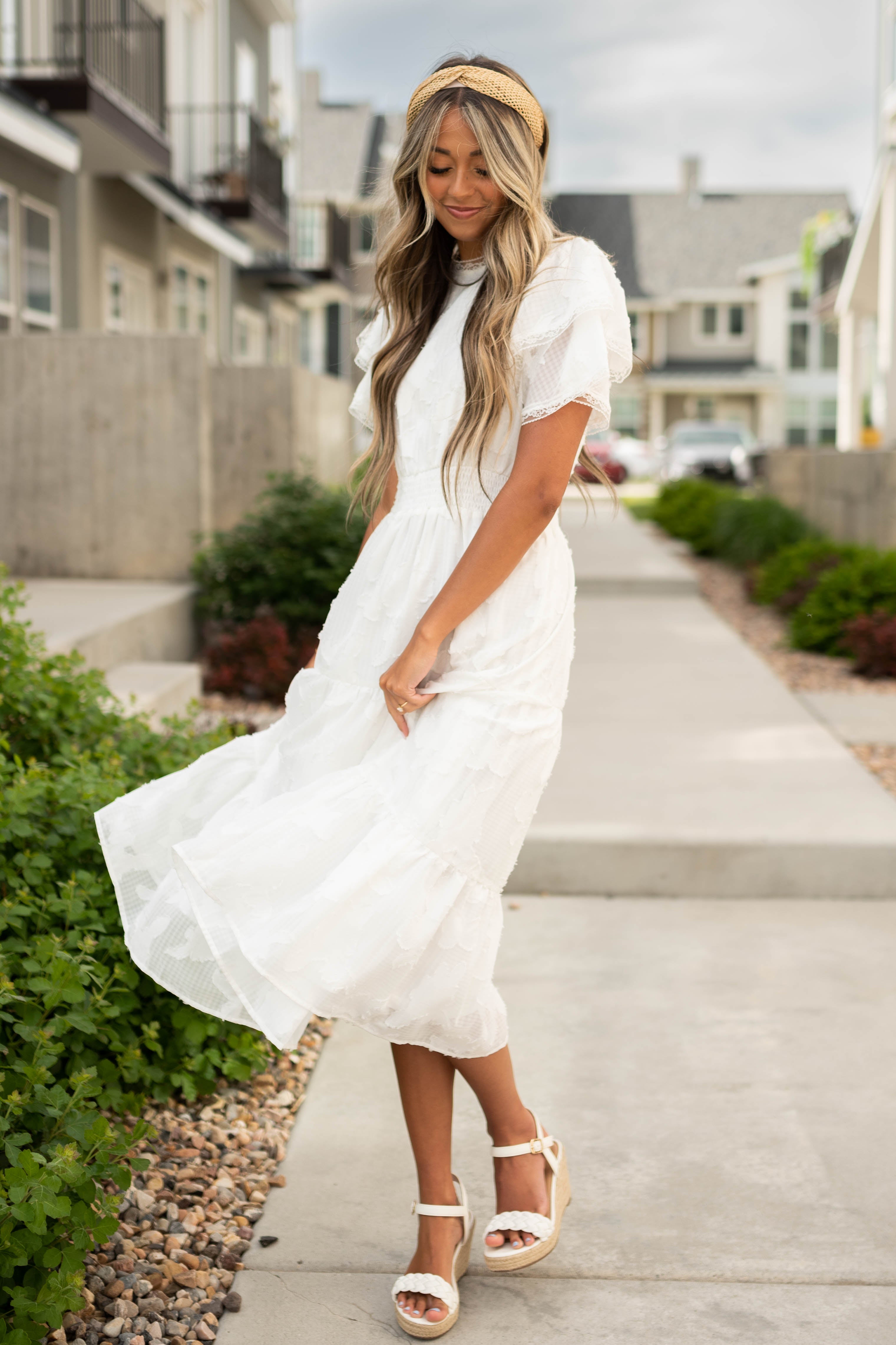 Joni White Floral Dress
