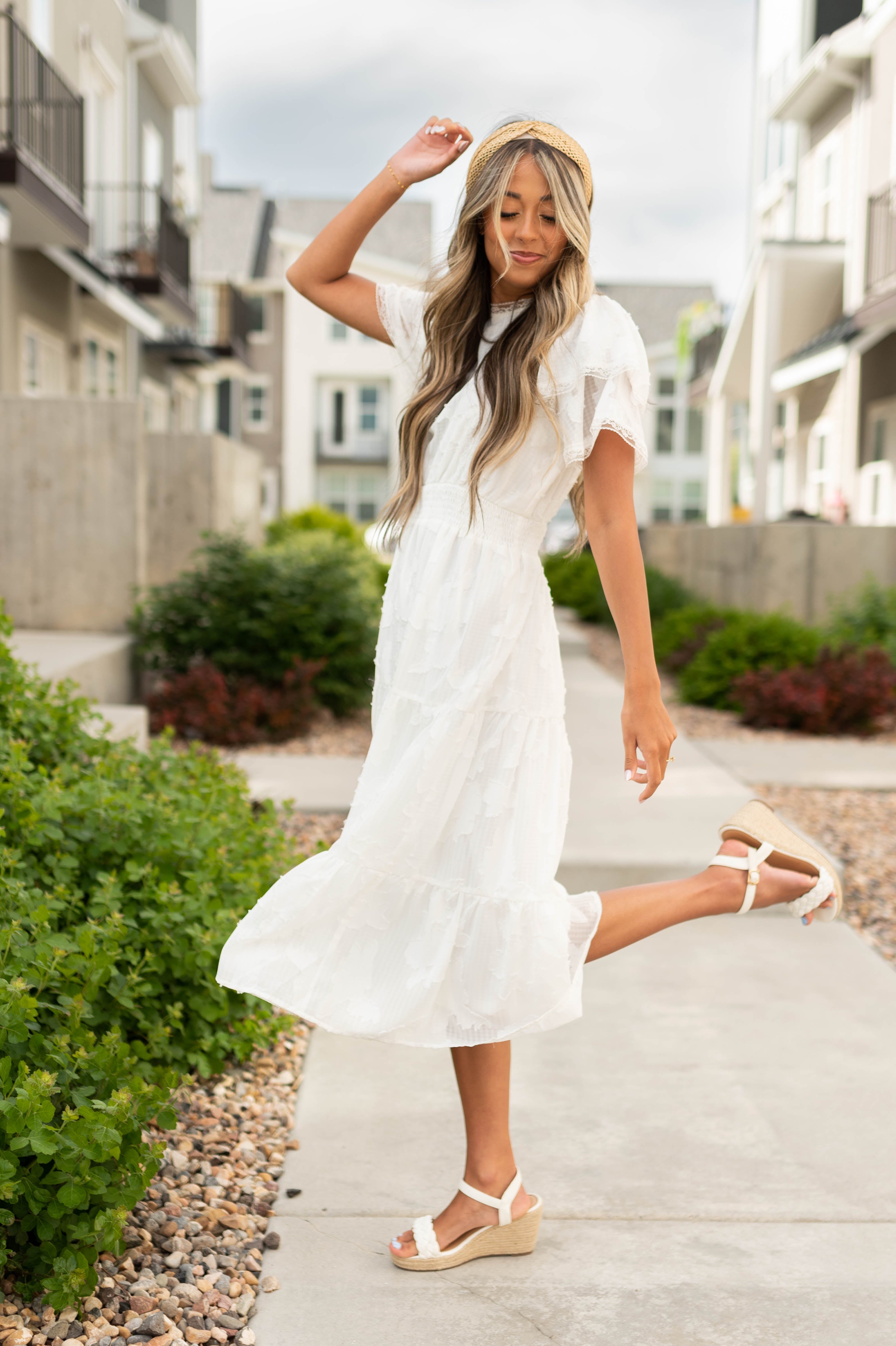 Joni White Floral Dress