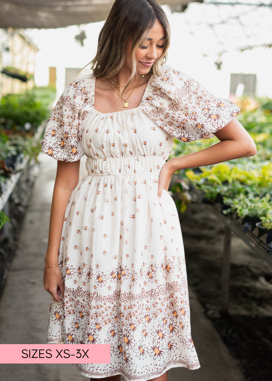Josie Beige Daisy Dress