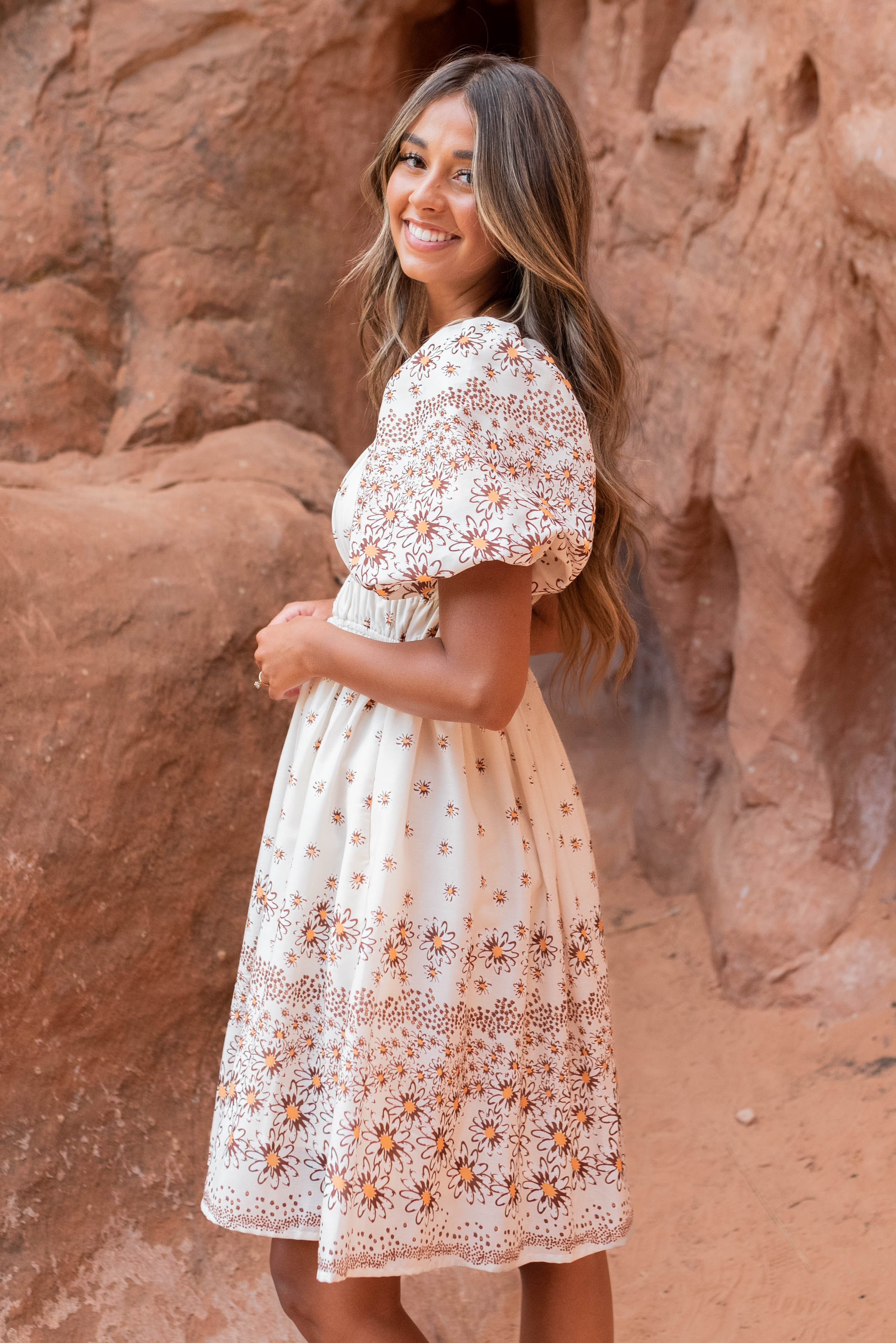 Josie Beige Daisy Dress